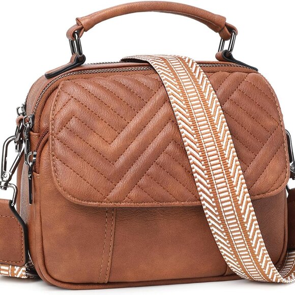 Chic Vegan Leather Crossbody Handbag - Stylish & Functional Everyday Bag - Picture 1 of 6